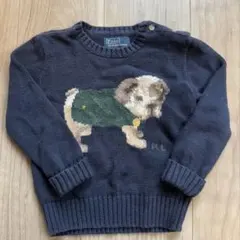 Polo by Ralph Lauren 24M 90cm ネイビー ニット　犬