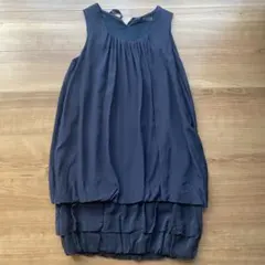 UNITED ARROWS ネイビー　ドレス　ワンピース　シルク　結婚式