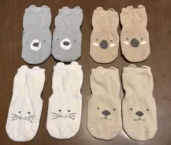 ベビー靴下 9.5cm 動物柄 4足セット