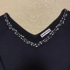 ヘルシーカレン　HEALTHY KAREN・セーターニットM•黒ビーズ•ストーン