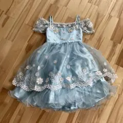 水色刺繍ドレス