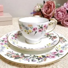 【廃盤希少】ウェッジウッド　ダウンランド　カップ＆ソーサー、プレート　トリオ