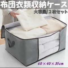 布団 衣類 収納袋 2枚セット グレー 不織布 引越し 衣替え 収納ケース