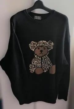 HYS FIRE BEAR黒ニット FIRE BEARジャカード セーター|HYSTERIC GLAMOUR WOMEN