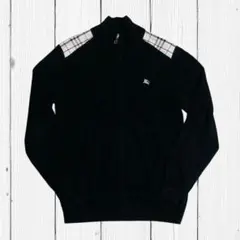 BURBERRY BLACK LABEL ニット ジップアップ ノバチェック