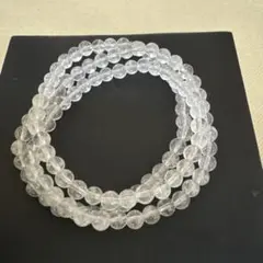 最終値下げ天然石ホワイトガーデン3連ブレスレット兼用ネックレス　5ミリ、新品