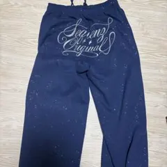 SEQUENZ スウェットパンツ ネイビー ラメ
