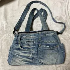 デニムショルダーリメイクバッグ