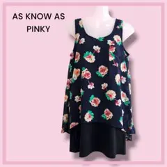 S■ AS KNOW AS PINKY レディース ノースリーブ チュニック 花のサムネイル