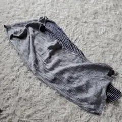 m*a様 モーガン リバーシブルストール ドット柄　ボーダー柄 グレーと紺色