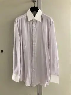 【BEAMS F】PINK×WHITE クレリック ドビー シャツ