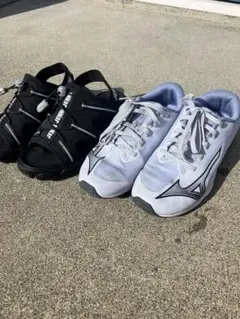 Mizuno キッズスニーカー ホワイト/ブルー22 ジェニィサンダル22