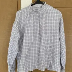 セルフサービス長袖ブラウスフリル襟オーガニックコットン