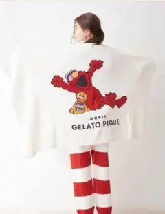 極美品✨ジェラートピケ×セサミストリート エルモ ジャガードブランケット