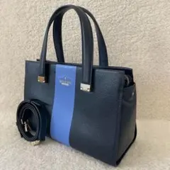 【美品】kate spade トートバッグ ショルダーバッグ 2way ネイビー