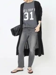 MUSE de ドゥーズィエムクラス Shake codeロングカーデ黒