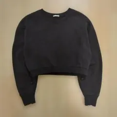 GU　黒 クロップド 長袖 トレーナー　М
