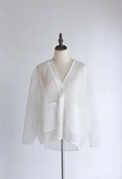 新品】pois double mesh Cardigan ホワイト - メルカリ