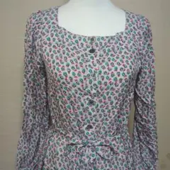 ポールアンドジョー　リバティ　花柄　スクエアネック　ワンピース