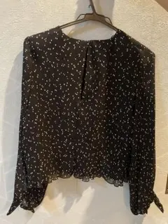 ZARAドット柄長袖ブラウス