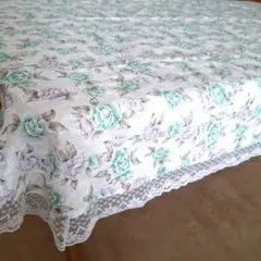 花柄テーブルクロス レース付き