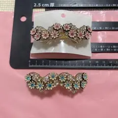 フラワーモチーフ ヘアピン 2個セット