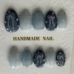 No.1 ネイルチップ マグネットネイル フラッシュネイル 韓国風 リボンネイル