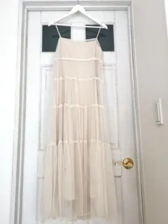 ココディール キャミワンピース ティアードデザイン オフホワイト