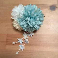 水色 髪飾り浴衣用