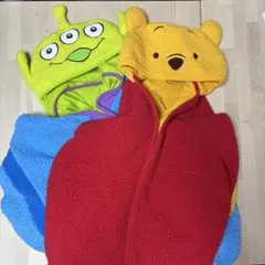ディズニーランド　プーさん　リトルグリーンメン　ブランケット　フード付