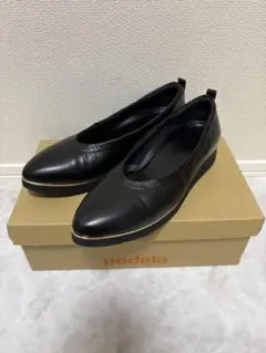 美品ASICS pedala ポインテッドトゥ パンプス スリッポン ブラック