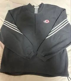 90's Adidas ハーフジップ　スウェット　万国旗タグ ドローコード付き