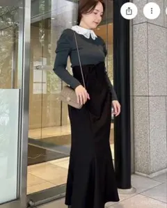 SNIDEL ベルティッドマーメイドスカート 黒 ０サイズ ロングスカートのサムネイル