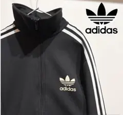 【希少】adidas 00s トラックジャケット L 黒 ハイネック 万国旗タグ