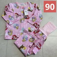 プリンセス　 ベビーパジャマ 90cm ピンク　アリエル　ラプンツェル