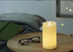 新品　カメヤマLEDキャンドル 7.5×14cm 電池式　電池2本付き