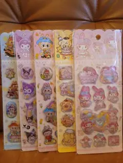 水入り　ウォーターシャカシャカ　立体　3Dキャラクターシールセット 5枚