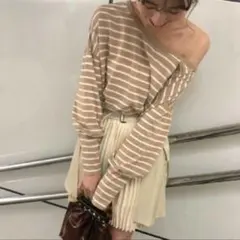 2way トレンチ風 まき プリーツ ミニスカート ライトベージュ