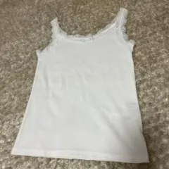 【AZUL BY MOUSSY】未使用リブ編みタンクトップ　M ホワイト