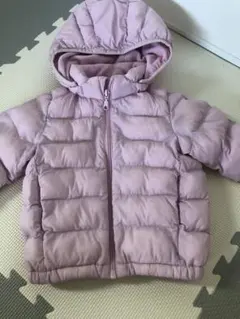 薄紫色フード付きキルティングアウター