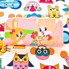 レトロアニマル長財布　ハンドメイドポーチ　通帳ケース　ラウンドファスナー長財布のサムネイル