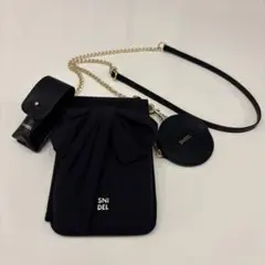 SNIDEL　パフィーリボンミニショルダー　スマホショルダーバッグ ブラックのサムネイル