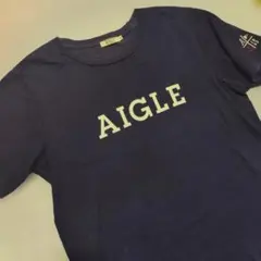AIGLE プリントTシャツ 半袖 M ネイビー