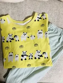 UNIQLO フライパンダパジャマ 100cm 半袖パンダのおさじ