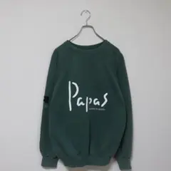 PAPAS パパス スウェット トレーナー グリーン Lのサムネイル