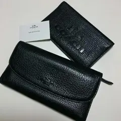 値下！COACH　長財布　黒　メンズ　レディース
