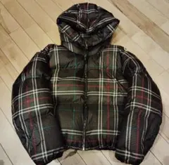 TOMMY HILFIGER チェック柄 フード付きダウンジャケット