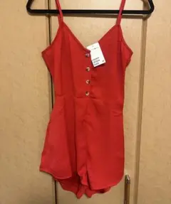 H&M 新品タグ付き 赤ロンパース Sサイズのサムネイル
