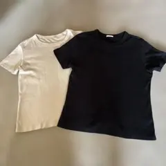 GU 半袖Tシャツ 2枚セット ブラック ベージュ Lサイズのサムネイル