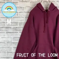 FRUIT OF THE LOOM 裏起毛シンプルジップアップパーカー M